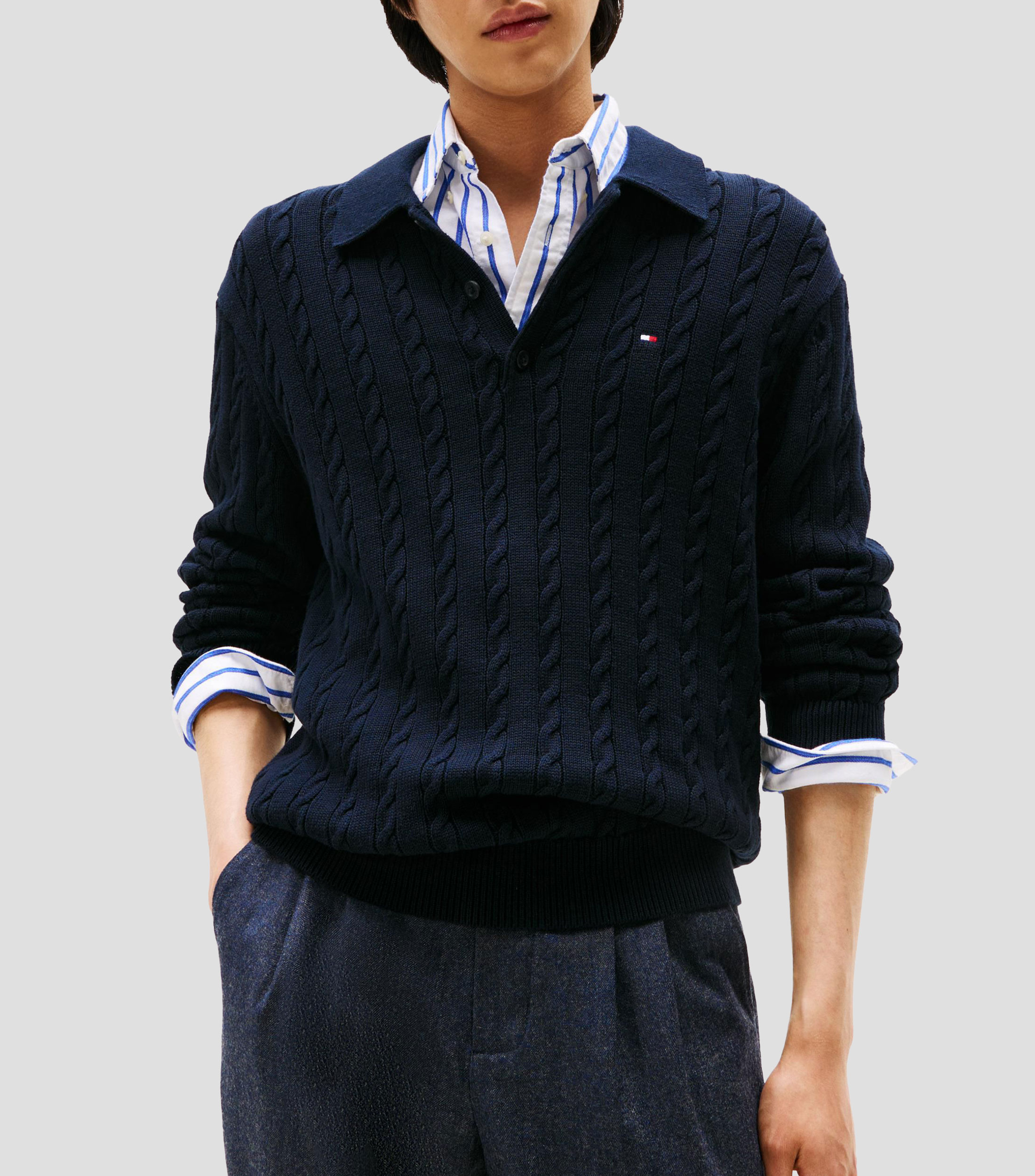 Suéter cuello polo Hombre